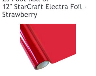 StarCraft Electra Foil – US Imported Heat Foil - STRAWBERRY RED - 1 ft used