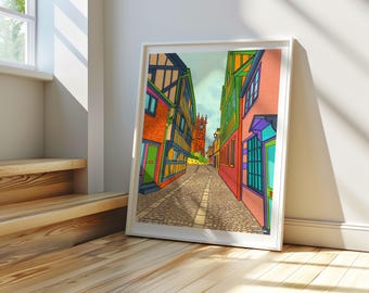 The Way to Three Fishes - Shrewsbury. Gallery Exhibition Prints.