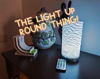 Modern Minimalist ambient light with RGB light for home décor Lithophanie effect | The Light Up Round Thing | 3 versions, scales pattern