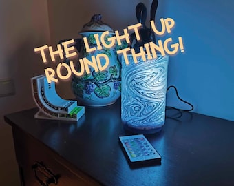 Modern Minimalist ambient light with RGB light for home décor Lithophanie effect  | The Light Up Round Thing | 3 versions, artistic pattern