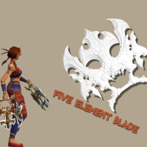 Metin2 Fünf-Elemente-Klinge • 3D gedruckte Waffe • Metin II Cosplay / Spiel Replik