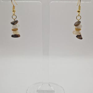 Gemstone Dangle Earrings - Smooth Chocolate
