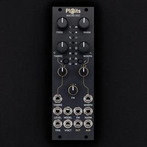 PLAITS - Versione da 8HP di Mutable Instruments Plaits / BeeHive / uPLAITS / Eurorack Modulare /// Pannello nero e oro