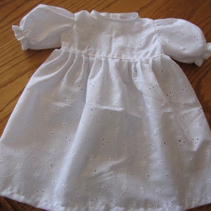 15" doll -- 3 piece Cotton Eyelet Christening Gown
