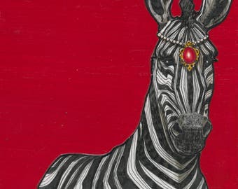 My Lady Zebra- Small Print 4.5x4.5