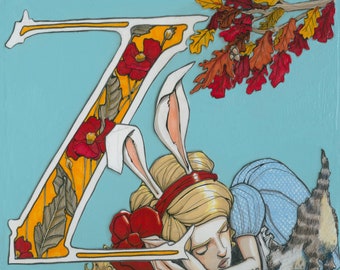 Z is for Zzzzzz- 9x7.5 Wonderland Alphabet Print