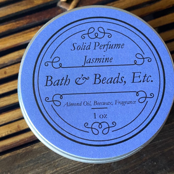 Jasmine Scented Solid Perfume All Natural Ingredients