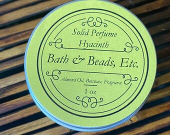 Hyacinth Solid Perfume  Natural Ingredients in Reuseable Tin