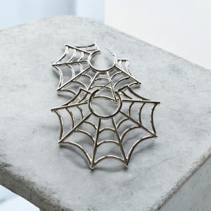 Samoolam Handmade Crochet Spider Web Hoop Earrings ~ Orange main image 1