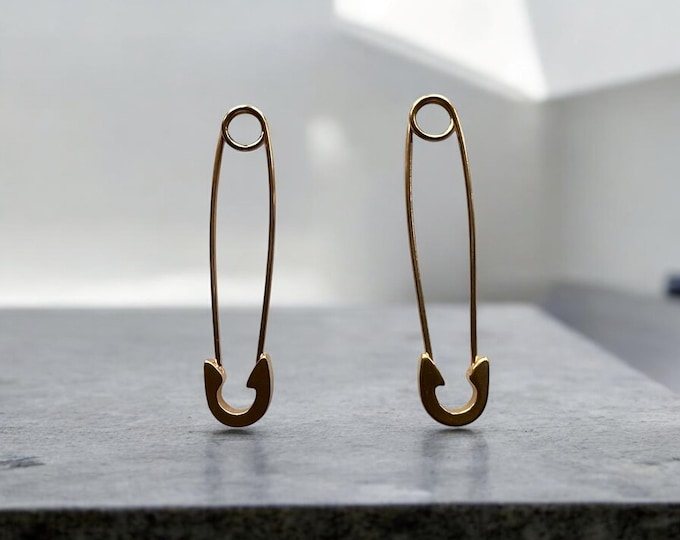 Stainless Steel Safety Pin Earrings: Gothic Style