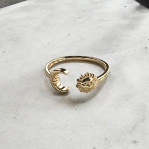 Sun And Moon Ring - Adjustable Sun And Moon Ring - Celestial Ring - Gifts For Her