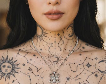 Premium Spider Necklace - Waterproof Jewellery - Gothic Spider Pendant  - Gift For Her
