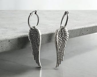 Gothic Angel Wing Earrings - Angel Earrings - Gothic Earrings - Guardian Angel Earrings - Gifts For Her