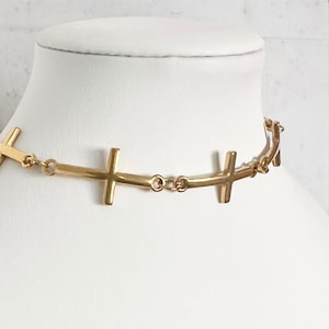 Premium Gothic Multi Kreuz Choker Halskette - Kreuz Choker Halskette - Geschenke für Sie