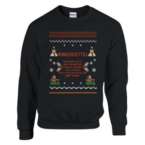 Lista dei desideri di Natale 2024, Maglione girocollo unisex classico, invernale, divertente e accogliente | Gildan® 18000