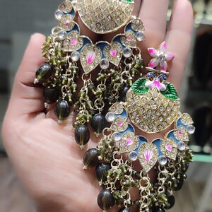 High Quality Gold Plated Kundan  Earrings, Indian Pakistani Jewelry Earrings, Kundan Bollywood Style, Wedding Jewelry, Kundan Earrings