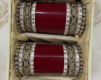 chura Dark Red Chura | Bridal chura – Chotteylal and Sons
