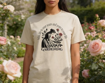 Vintage Gardening Tee • Soft Garment-Dyed Unisex Shirt • For Plant Lovers, Growers & Dirt Therapy Days