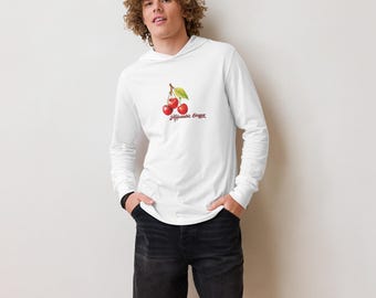 Milwaukie, Oregon Cherry Hooded Long Sleeve Tee – Local PNW Pride