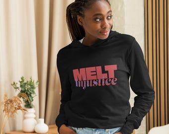 MELT Injustice Hooded Long-Sleeve Tee, Bold Statement Shirt