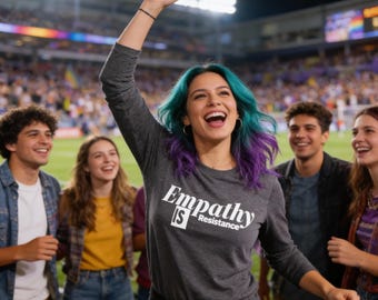 Empathy Matters Long Sleeve Tee – Unisex, White Text Design