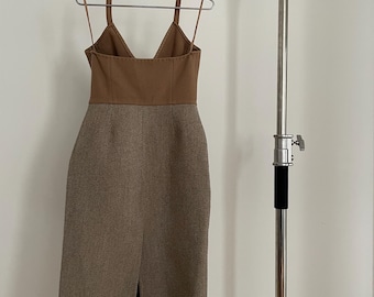 Miu Miu Fall/winter 2000 Wool Halter Neck Dress - Etsy
