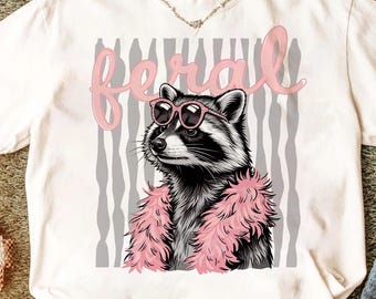 Wilder Waschbär-Sommer PNG, Adrettes Sommer-Design, niedliche Waschbär-Grafik, lustiges Girly Strandgeschenk digitaler Download