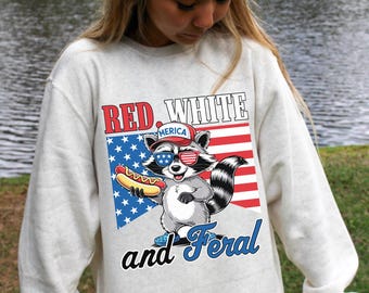 Rot, Weiß und Wilde PNG, Lustiges Waschbär-Shirt Design, 4. Juli, Hotdog, lustige USA, 250-jähriges Jubiläum Png