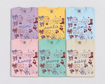 Kokette Blumenmama 7 Png-Bundle, Mama USA Png, Retro Mama Vierter Juli Png, Mamaw, Nana, Honig, Tante Vaterländischer Png