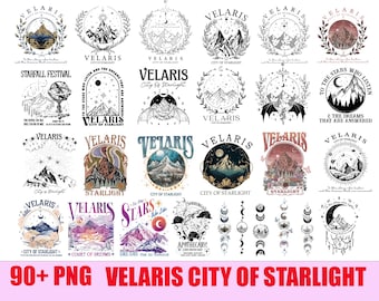 Acotar Velaris Png Bundle, Velaris City Of Starlight Png, Court of Dreams, The Night Court, SJM Merch Png, Feyre and Rhysand, Bookish Png