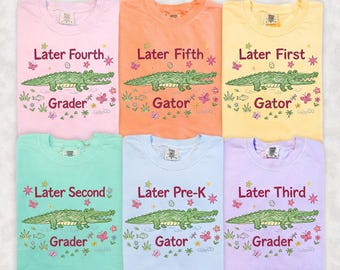 Later Gator 7 PNG BUNDLE, Letzter Schultag Design, Ende des Schuljahres png, Pre-k/Kinder/1./2./3./4./5.Klasse Png BUNDLE