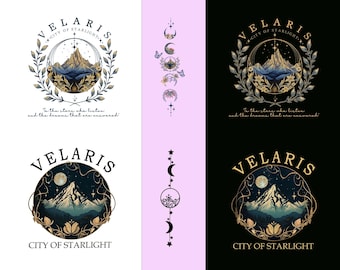 Acotar Velaris Png-Bundle, Velaris Stadt des Sternenlichts, Hof der Träume, Der Nachthof, SJM Merch, Bücherwurm, Vierter Flügel