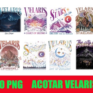 Pacchetto PNG Velaris City Of Starlight, Acotar Velaris PNG, Corte dei sogni, Corte della notte, Feyre e Rhysand, SJM Merch PNG, Bookish PNG