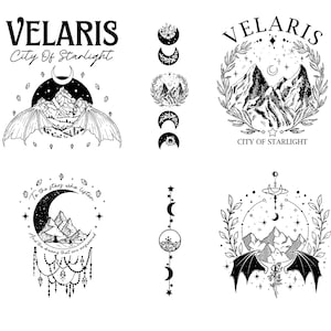 Velaris City Of Starlight Png, Pacchetto Acotar Velaris Png, La Corte della Notte, Merchandising SJM Png, Corte dei Sogni, Bookish Png, Fantasy, Bat boys