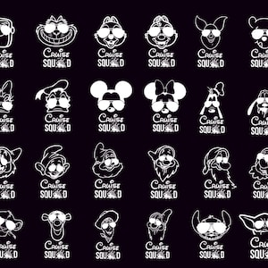 Dis.ney Cruise Squad Png Bundle, Mouse And Friends Cruise Png, Family Cruise Png, Seven Dwarfs Cruise, Dis.ney Trip 2025, Cartoon Character
