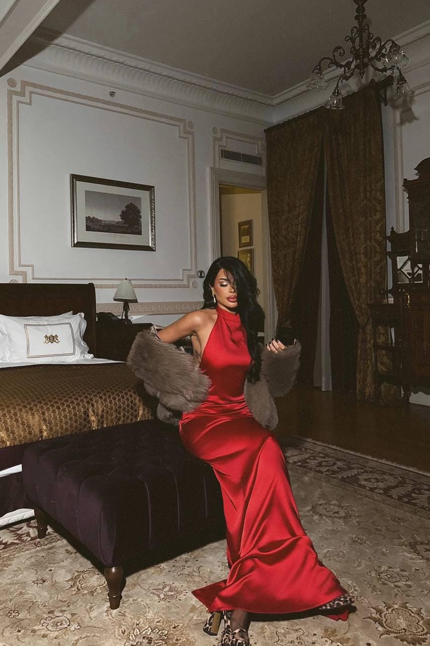 open lace back dress Burgundy Velvet Sequin Halter Neck Maxi Dress – STYLED BY ALX COUTURE main image 0