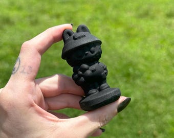 Black Obsidian Labubu Carving