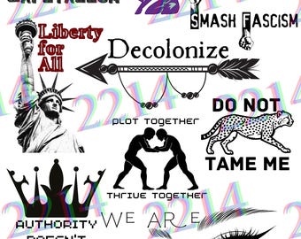 Political Resistance Temporary Adult Tattoos