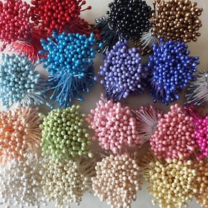 1 Bundle of Double Sided Pearl Cone Tip Floral Stamen (You pick the color)