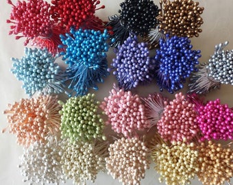 1 Bundle of Double Sided Pearl Cone Tip Floral Stamen (You pick the color)