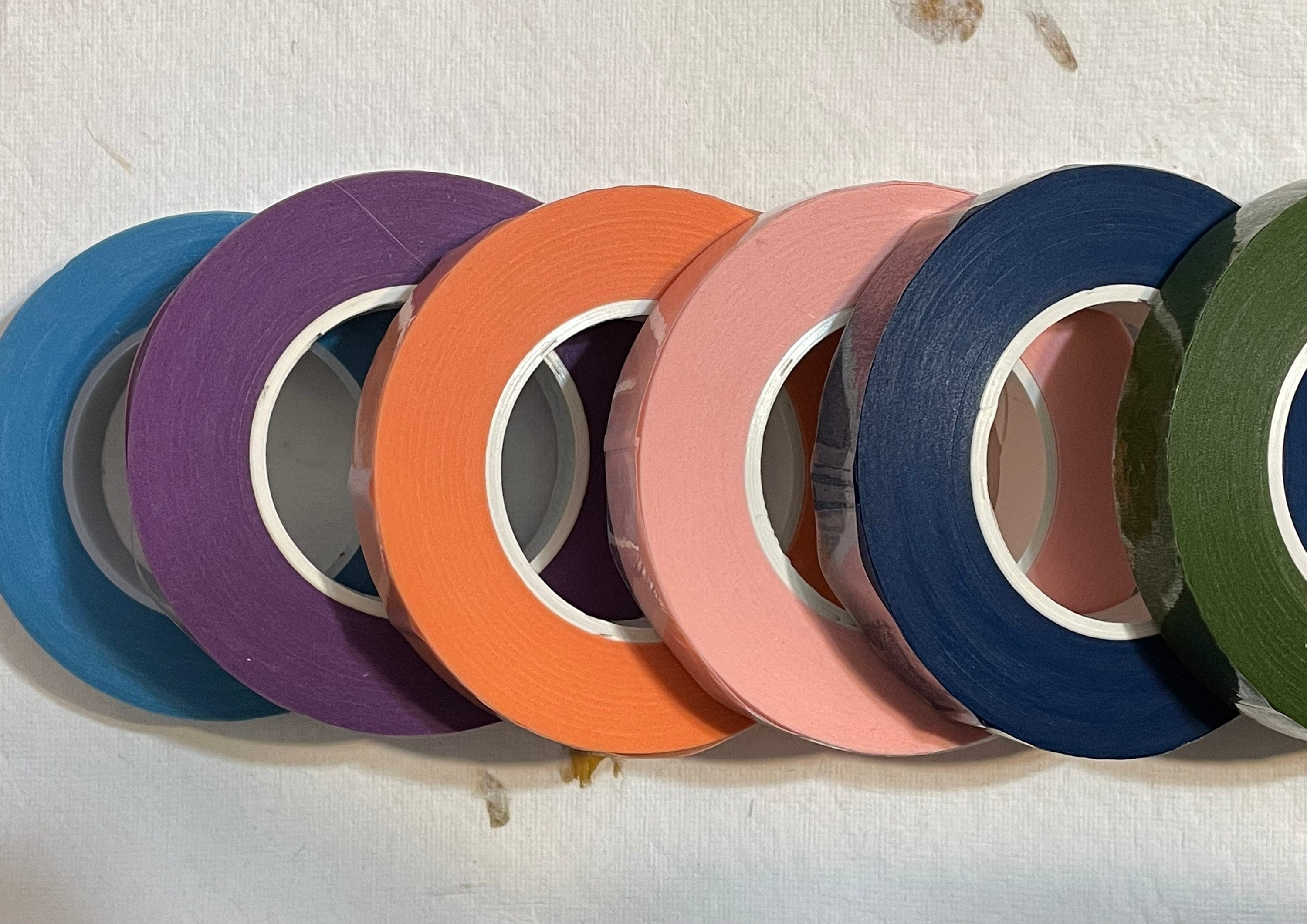 Washi Tape/ Craft Tape- Purple Metallic Floral Rose Outline