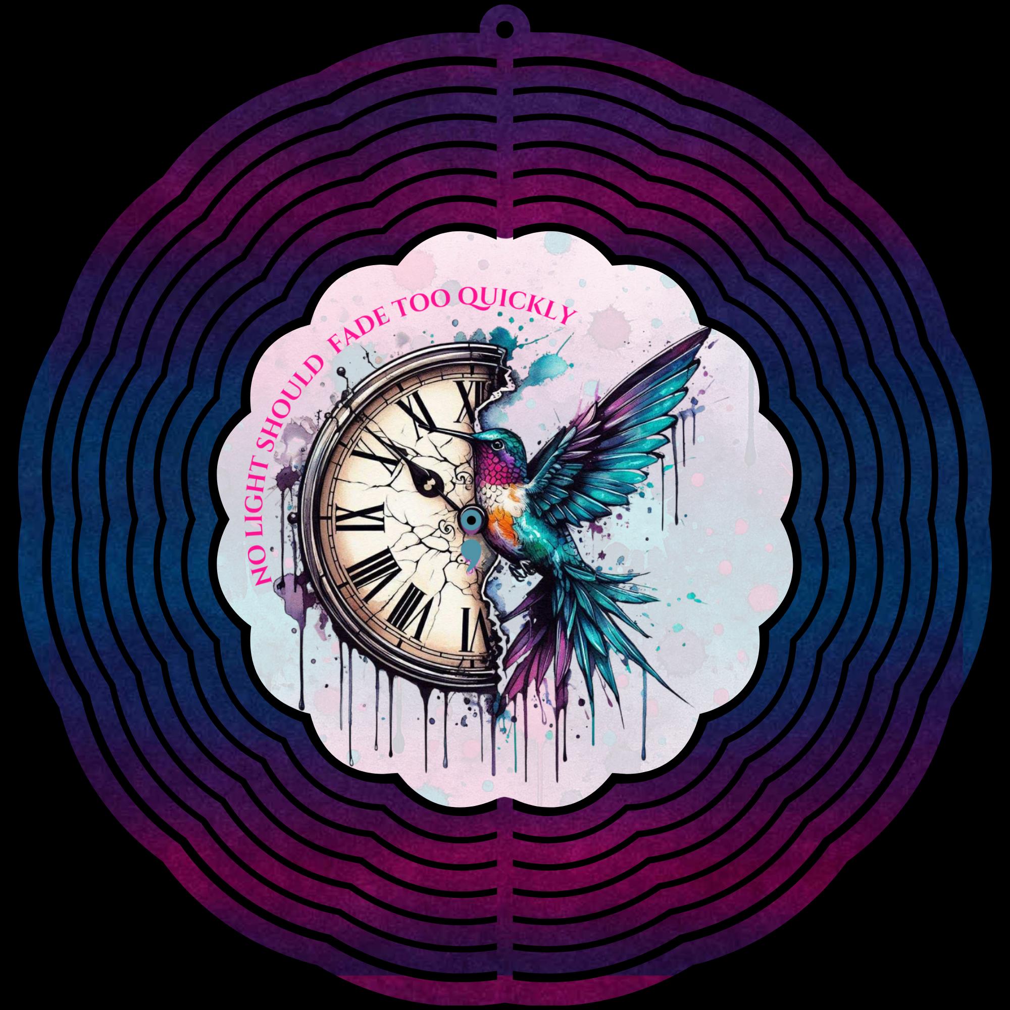 Hummingbird Clock Wind Spinner PNG Inspirational Quote Sublimation ...