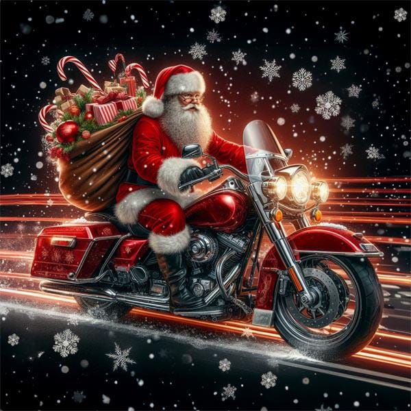 Harley Davidson Santa Claus Ornament - Etsy