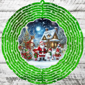 Molinillo de viento navideño PNG: Papá Noel, elfos, muñeco de nieve - Diseño navideño por sublimación (descarga digital)