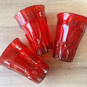 Noritake Ruby Red Perspective Flat Base Tumblers - Set of 3