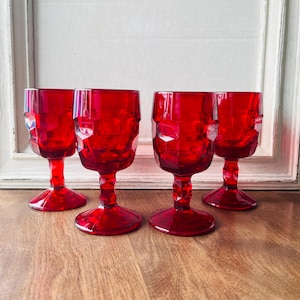 Viking Georgian Ruby Red 5" Wine Goblets - Set of 4