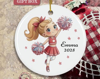 Personalized Cheerleader Ornament: Custom Name & Year Cheer Team Keepsake Gift