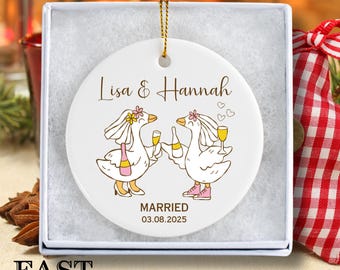 Décoration de mariage personnalisée pour Mme et Mme : décoration d'arbre de Noël pour jeunes mariés