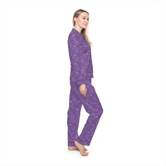 Purple Kawaii Heartbreaker Women s Satin Pajamas AOP kawaii desu e girl anime eyes rejection anime hoodie vapourwave Gameboy drift