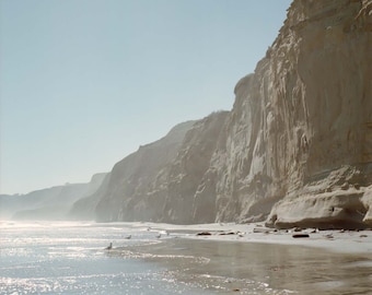 Beach photography, Pacific Ocean cliff, wall art, color photograph, Southern California, Torrey Pines "Perfection"